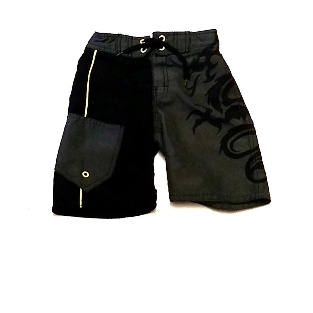 Boys swim trunks shorts XS black grey